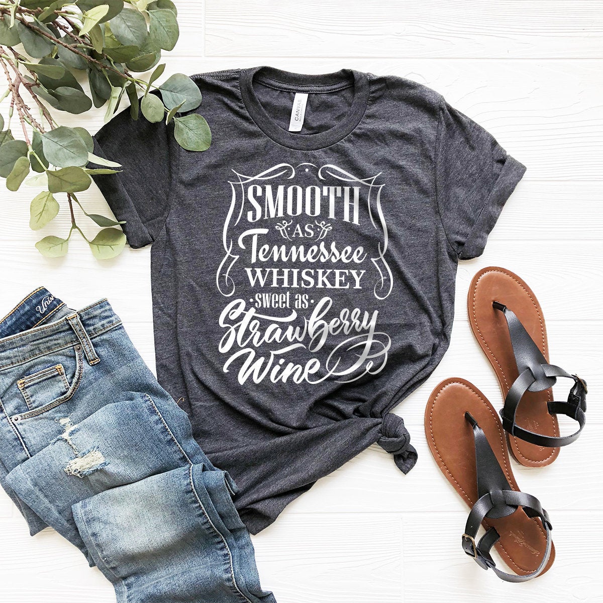 Smooth As Tennessee Whiskey Sweet As Strawberry Wine T-Shirt, Tennessee  Whiskey Song Quote Shirt, Country Music Shirt, Chris Stapleton Shirt