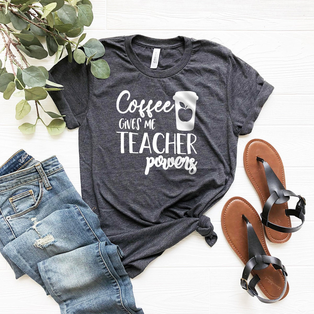 Coffee Gives Me Teacher shops Powers T-shirt_ Teacher Shi