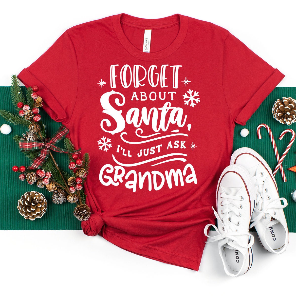 Grandkid Christmas Shirt, Who Needs Santa When You Have Grandma