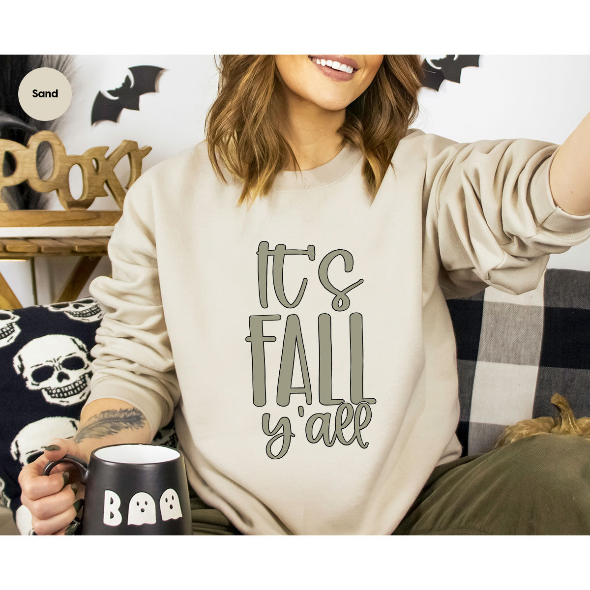 Fall Crewneck Sweatshirt, Its Fall Yall T-Shirt, Fall Gifts, Gifts for Her, Autumn Clothing, Thanksgiving Graphic Tees, Toddler T Shirt