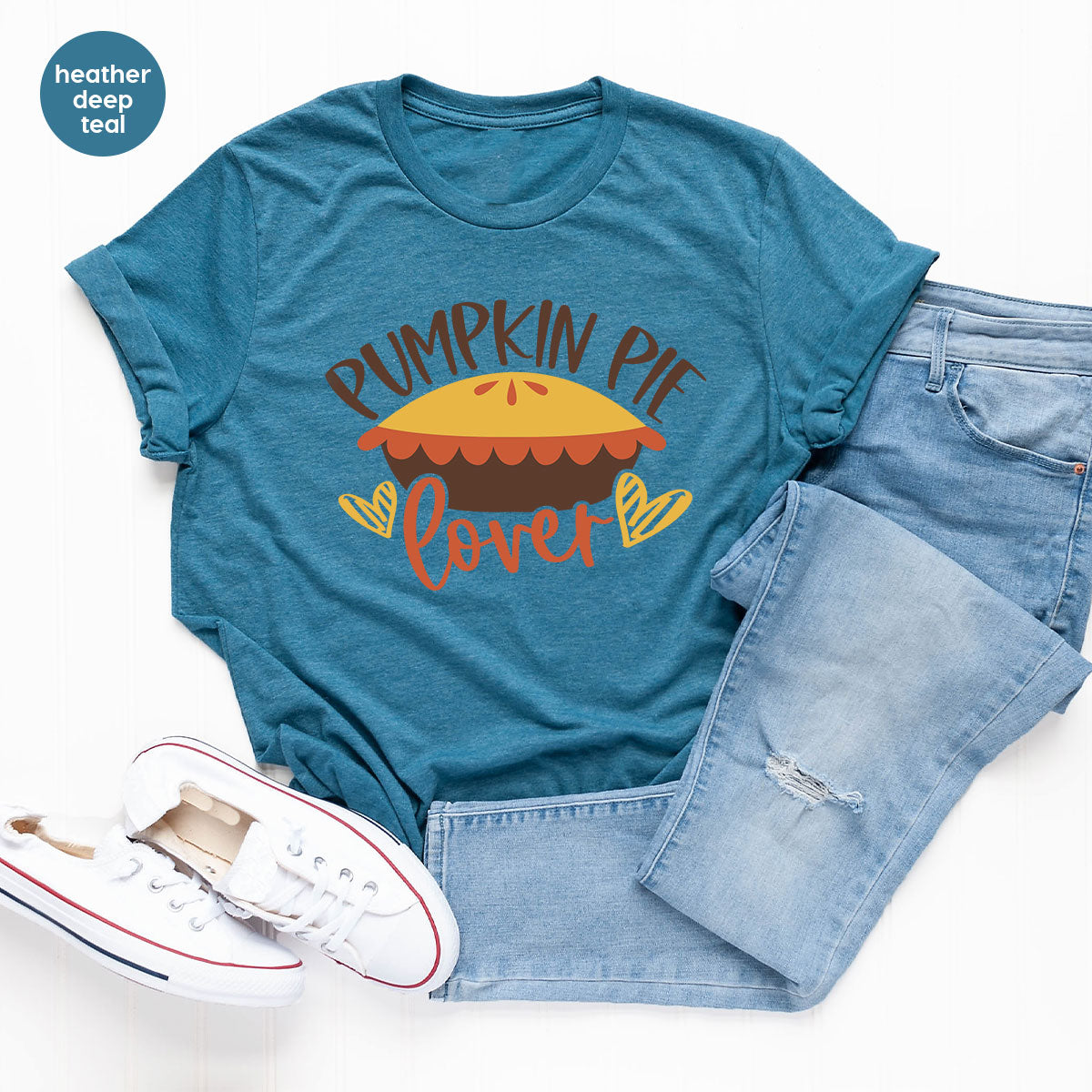 Kids Thanksgiving Shirts, Pumpkin Pie Graphic Tees, Gift for Her, Fall Crewneck Sweatshirt, Cute Toddler Clothes, Autumn Vneck T-Shirt