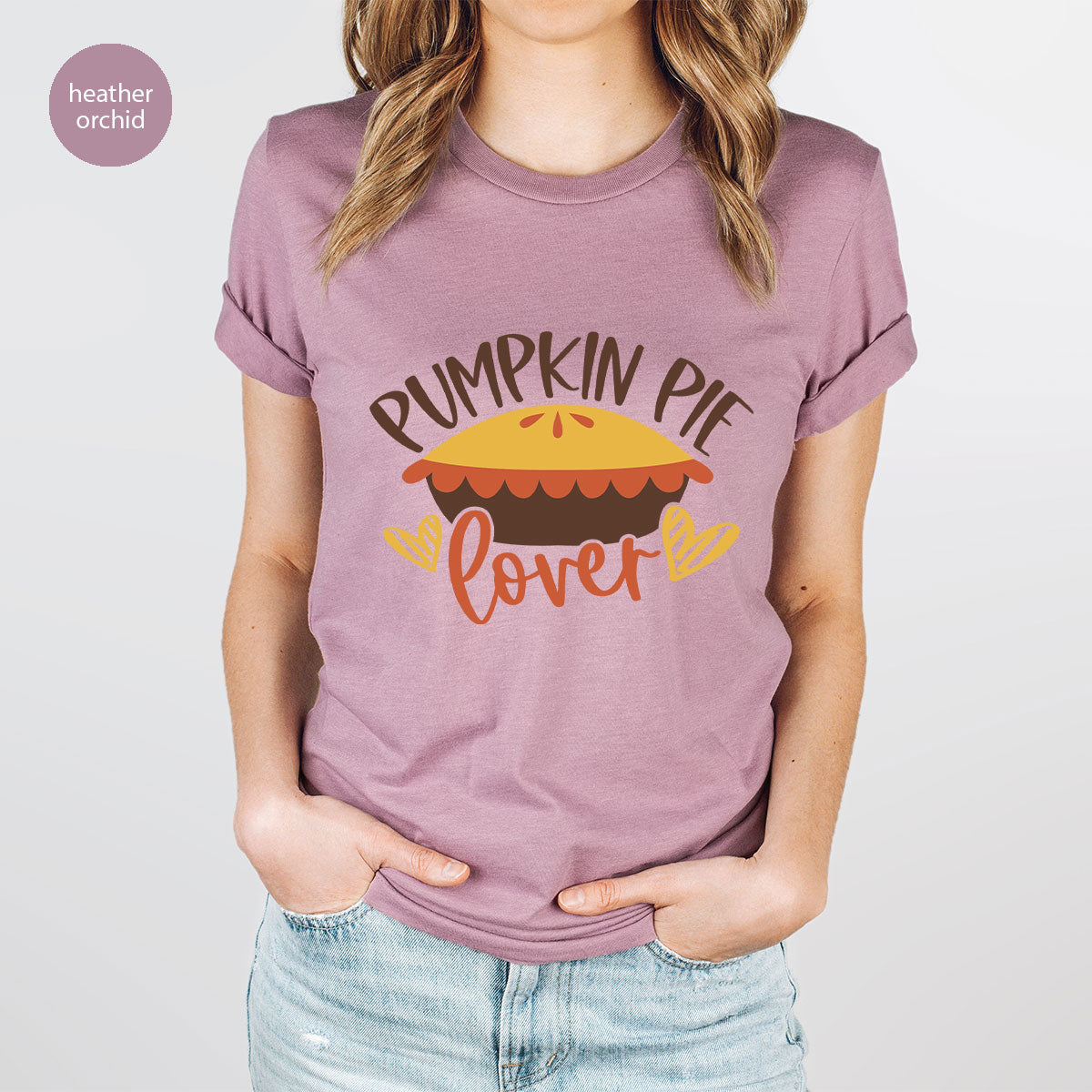 Kids Thanksgiving Shirts, Pumpkin Pie Graphic Tees, Gift for Her, Fall Crewneck Sweatshirt, Cute Toddler Clothes, Autumn Vneck T-Shirt