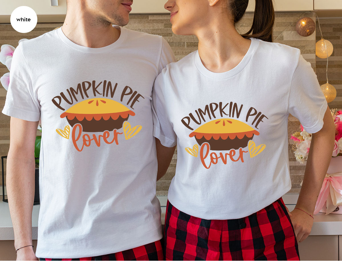 Kids Thanksgiving Shirts, Pumpkin Pie Graphic Tees, Gift for Her, Fall Crewneck Sweatshirt, Cute Toddler Clothes, Autumn Vneck T-Shirt