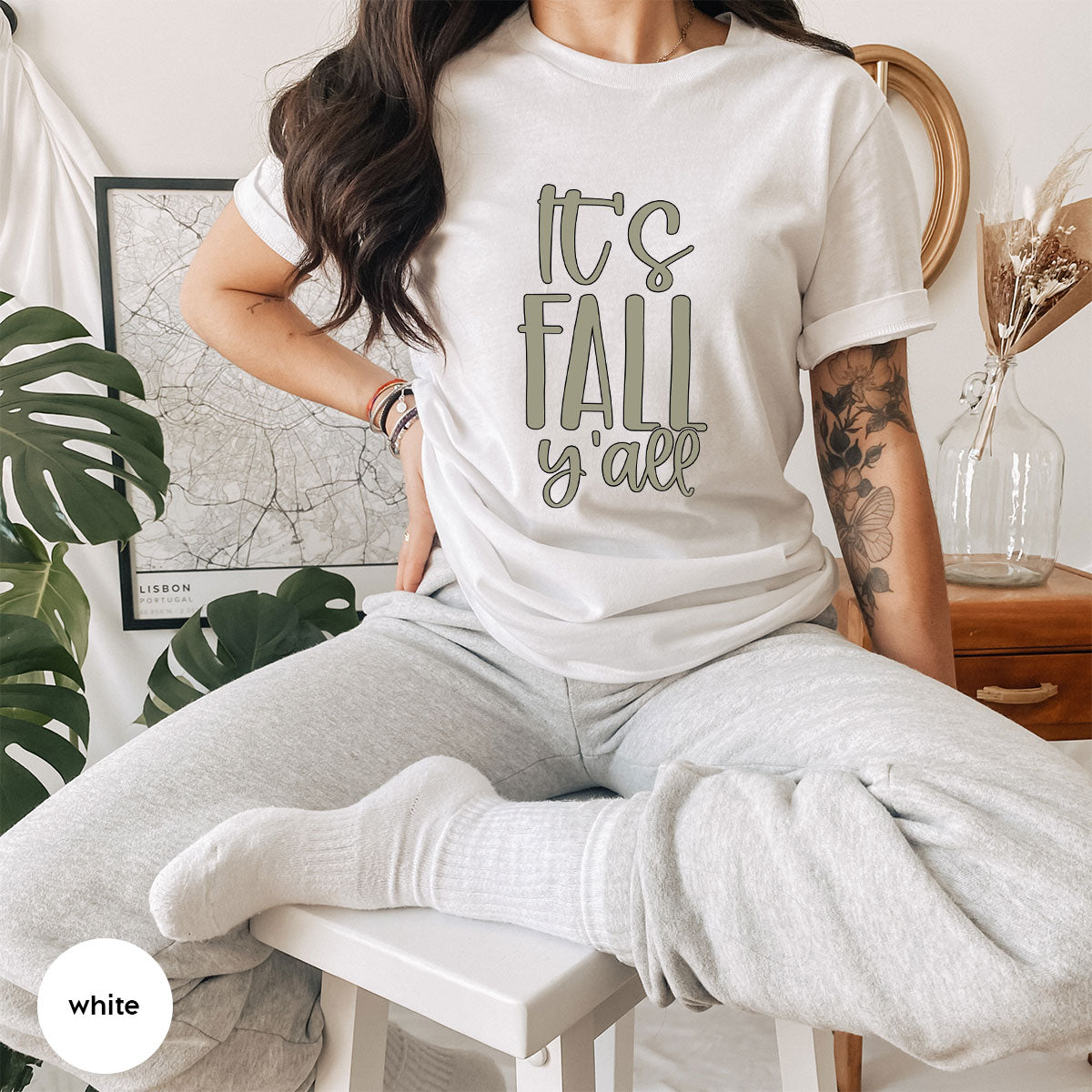 Fall Crewneck Sweatshirt, Its Fall Yall T-Shirt, Fall Gifts, Gifts for Her, Autumn Clothing, Thanksgiving Graphic Tees, Toddler T Shirt