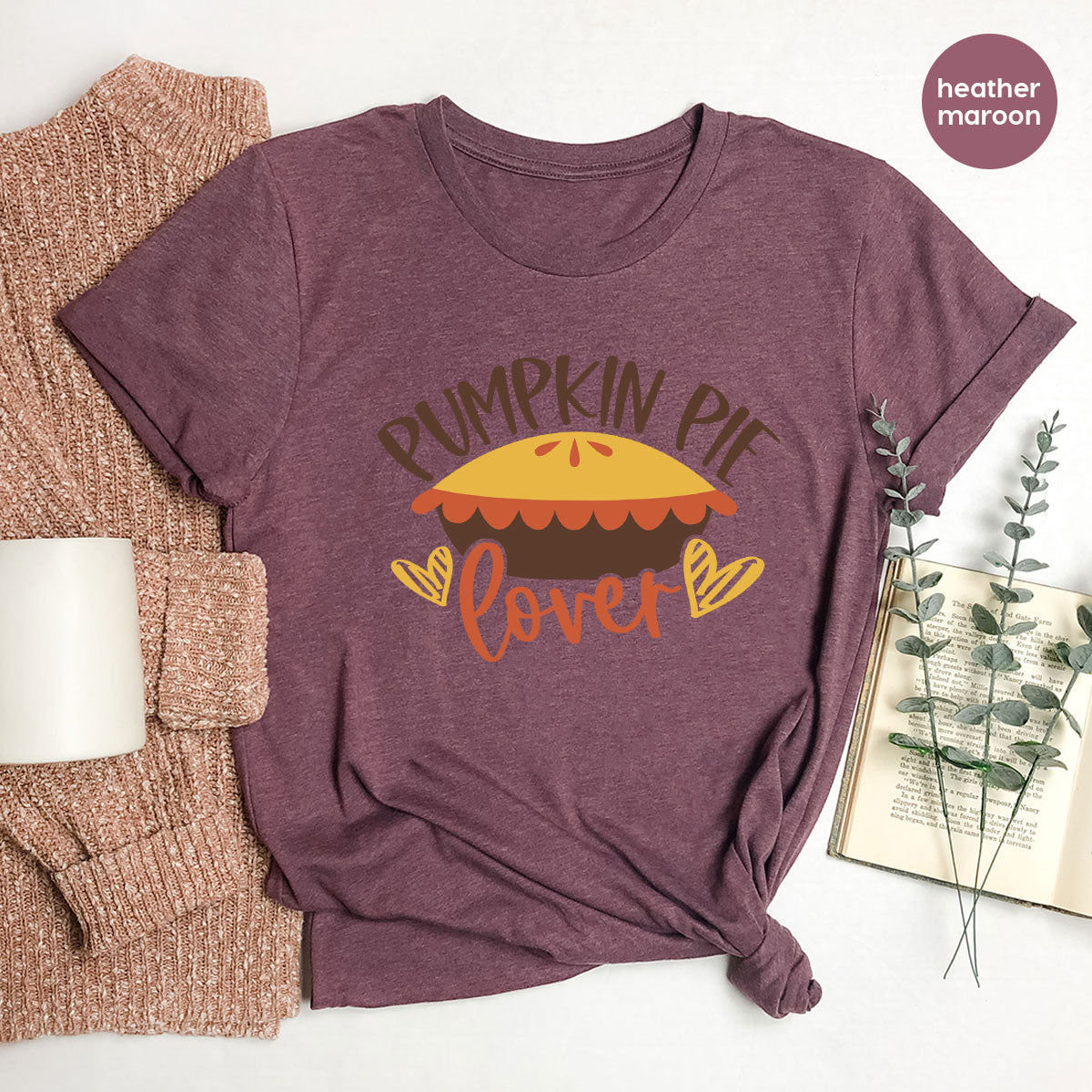 Kids Thanksgiving Shirts, Pumpkin Pie Graphic Tees, Gift for Her, Fall Crewneck Sweatshirt, Cute Toddler Clothes, Autumn Vneck T-Shirt