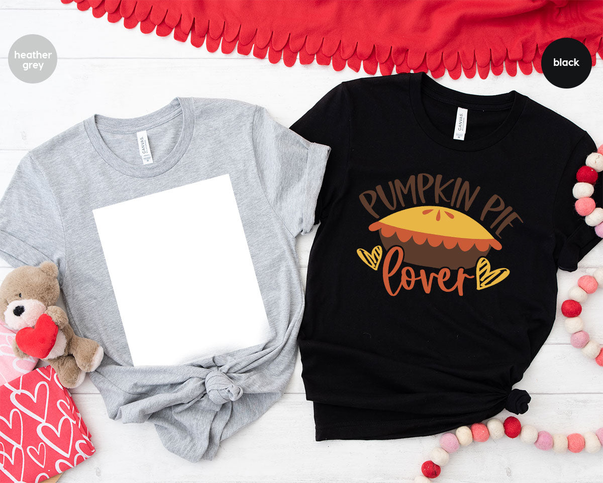 Kids Thanksgiving Shirts, Pumpkin Pie Graphic Tees, Gift for Her, Fall Crewneck Sweatshirt, Cute Toddler Clothes, Autumn Vneck T-Shirt