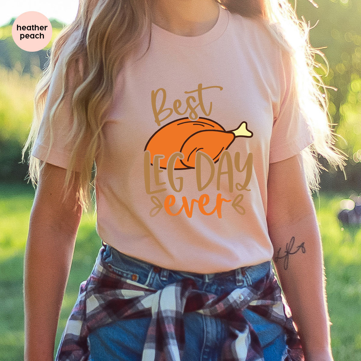 Funny Thanksgiving Shirts, Turkey Graphic Tees, Fall Crewneck Sweatshirt, Autumn Outfit, Matching Family TShirts, Best Leg Day Ever T-Shirt