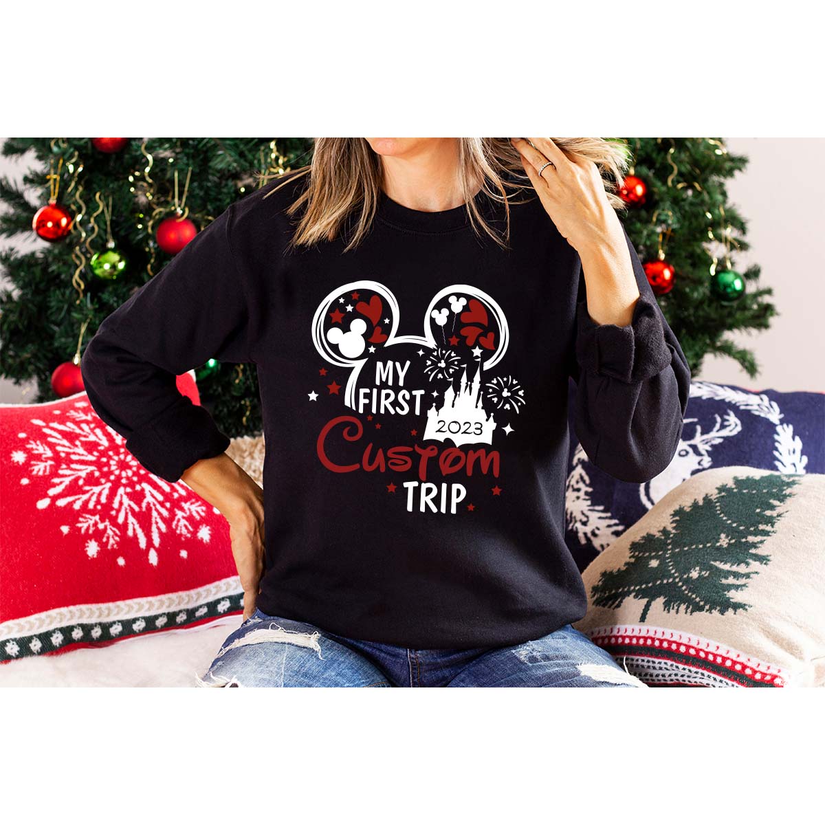  Custom Disney Christmas 2023 Sweatshirts, Disney Trip 2023  Group Shirts, Disney Vacation Matching Family Sweatshirt, Disney Family  Christmas Gifts, Custom Graphic Sweatshirts for Women (SweatShirt) :  Handmade Products