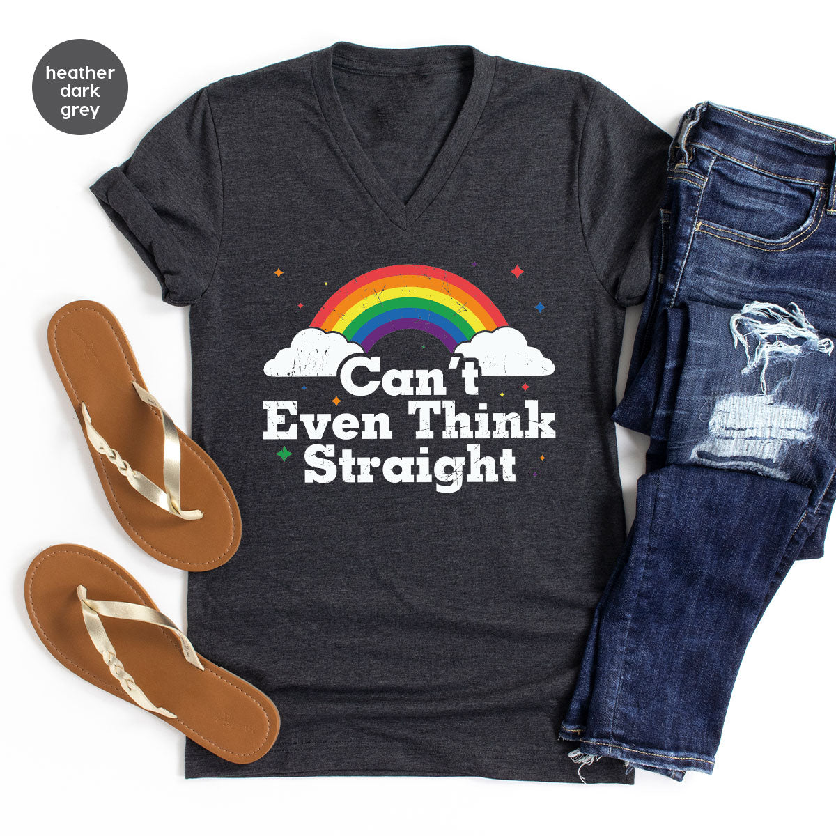 Can't Even Think Straight leggings WITH POCKETS - Rainbow (gay pride lgbtq)