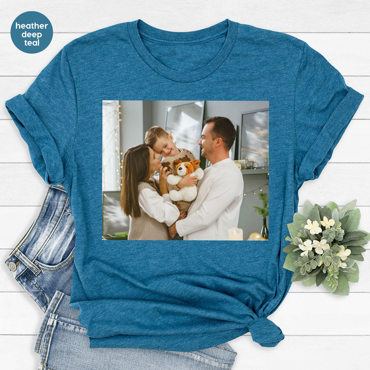 Custom Family T-Shirt, Customizable Photo Shirt, Baby Photo Tee, Family Custom Photo T-Shirt