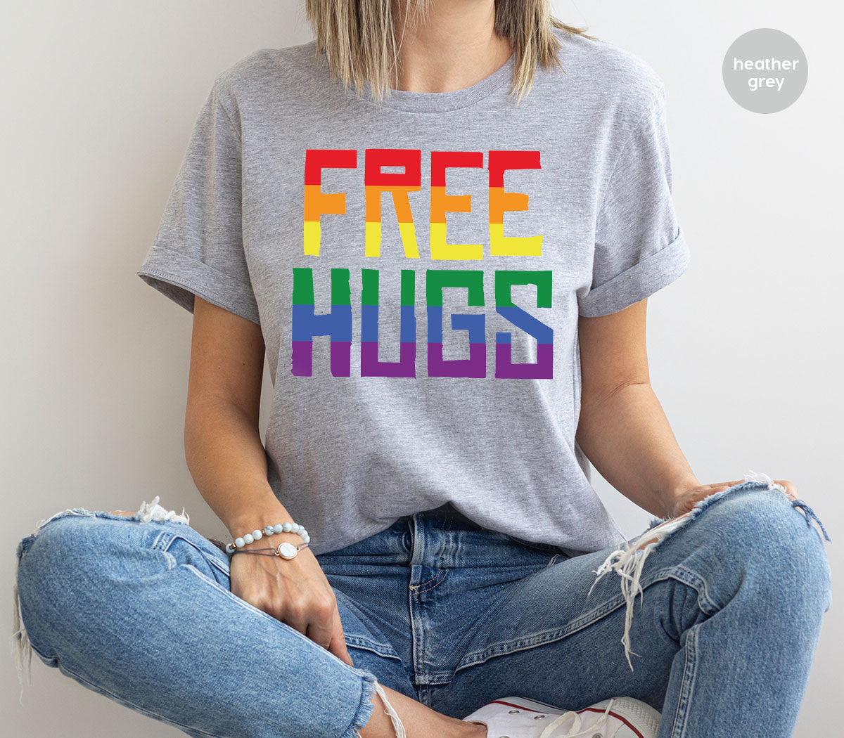 Cute LGBT Shirt, Free Hugs T-Shirt, Lovely Pride T-Shirt for LGBT