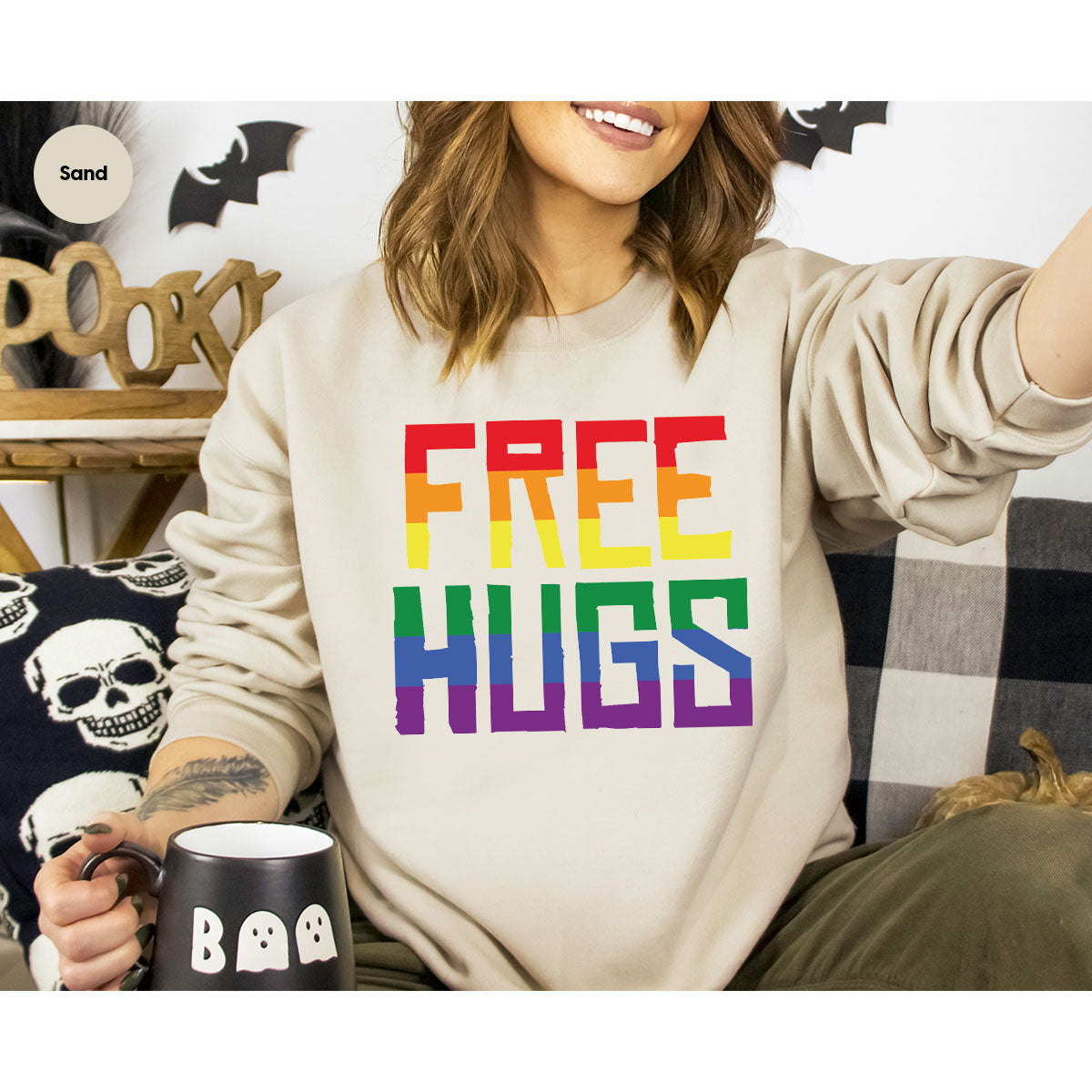 Cute LGBT Shirt, Free Hugs T-Shirt, Lovely Pride T-Shirt for LGBT