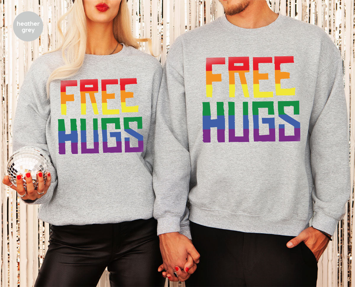 Cute LGBT Shirt, Free Hugs T-Shirt, Lovely Pride T-Shirt for LGBT