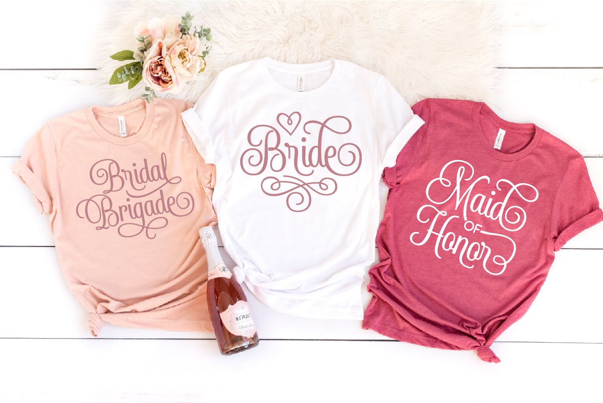 Bridesmaid Shirt, Bride Team Shirt, Bridal Shirt Models