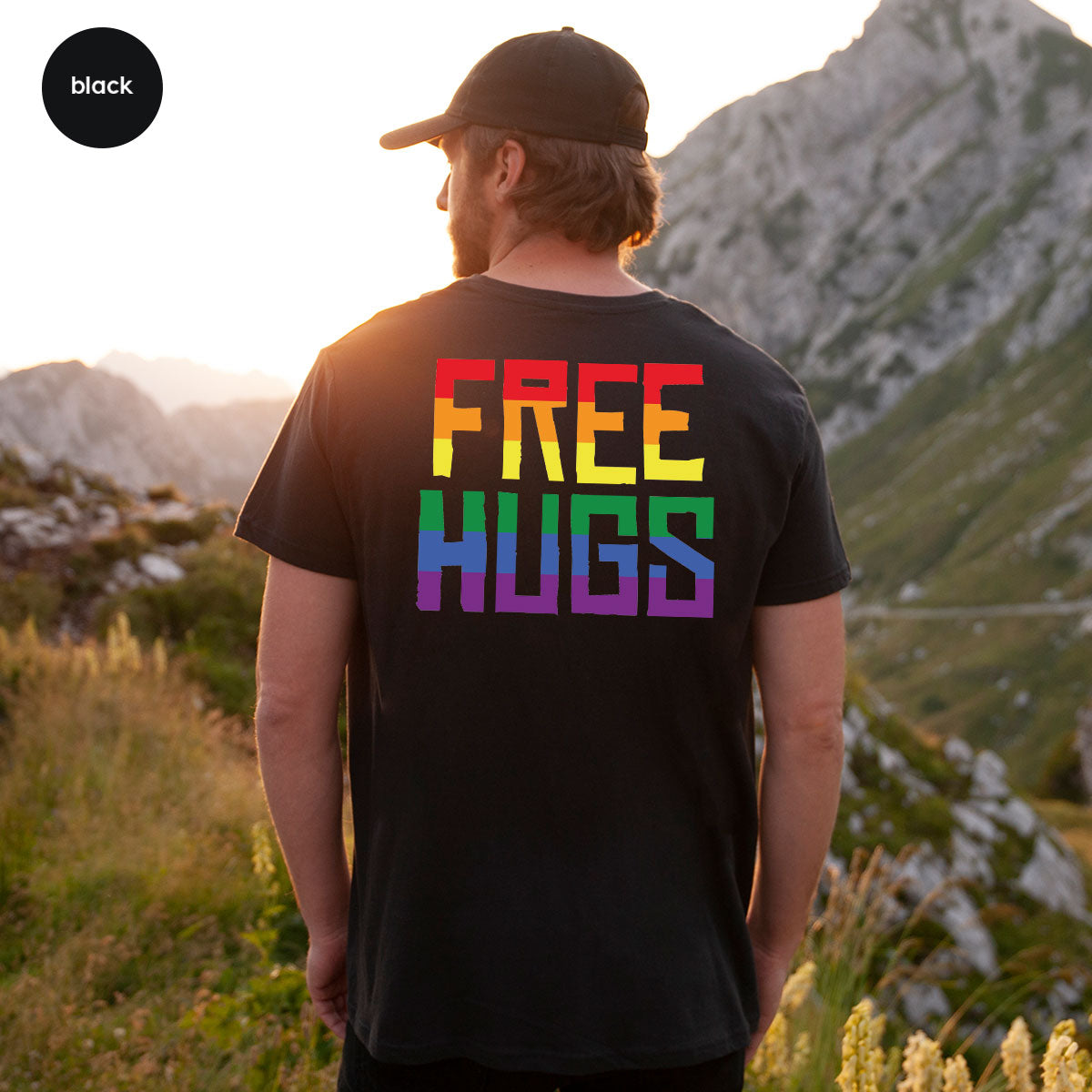 Cute LGBT Shirt, Free Hugs T-Shirt, Lovely Pride T-Shirt for LGBT