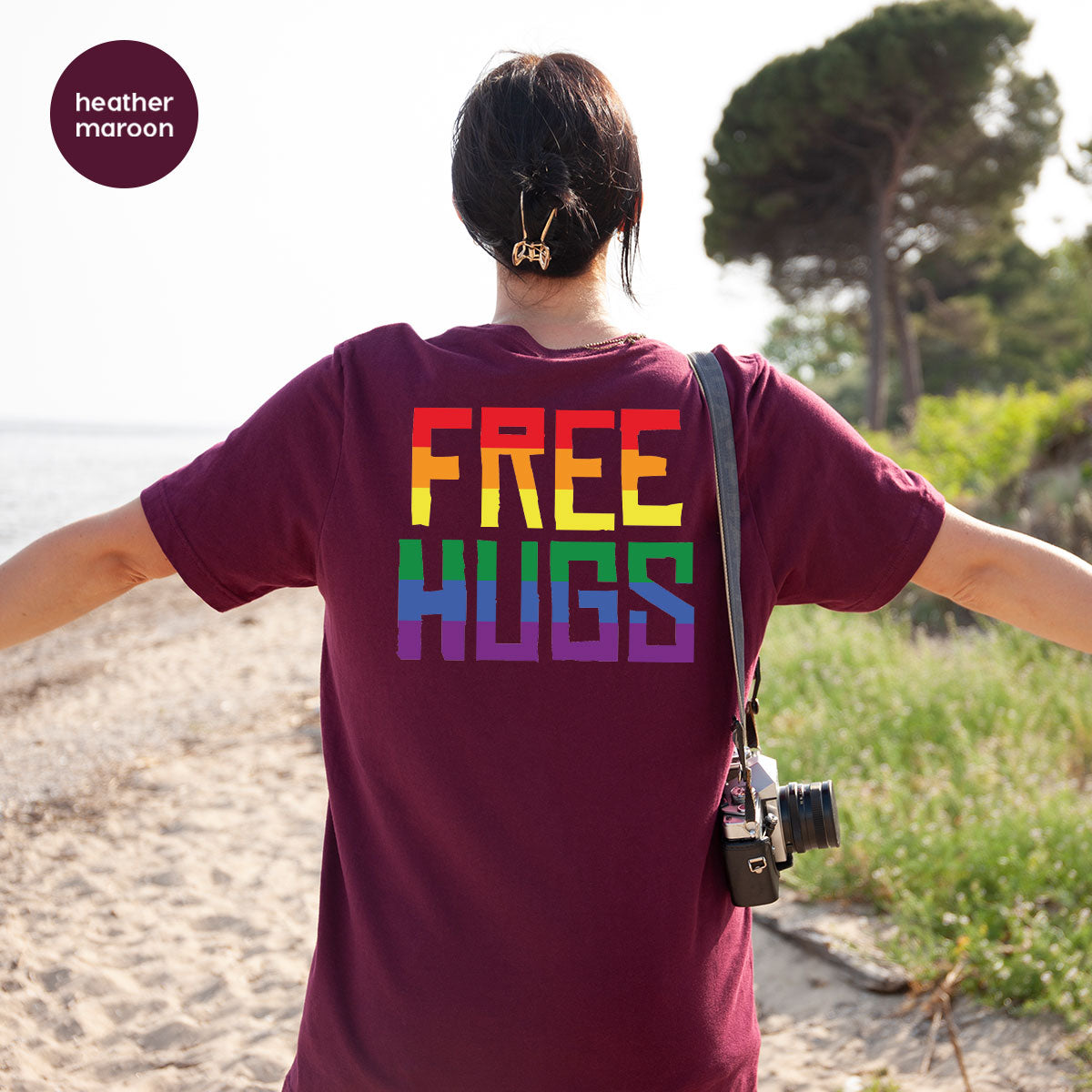 Cute LGBT Shirt, Free Hugs T-Shirt, Lovely Pride T-Shirt for LGBT