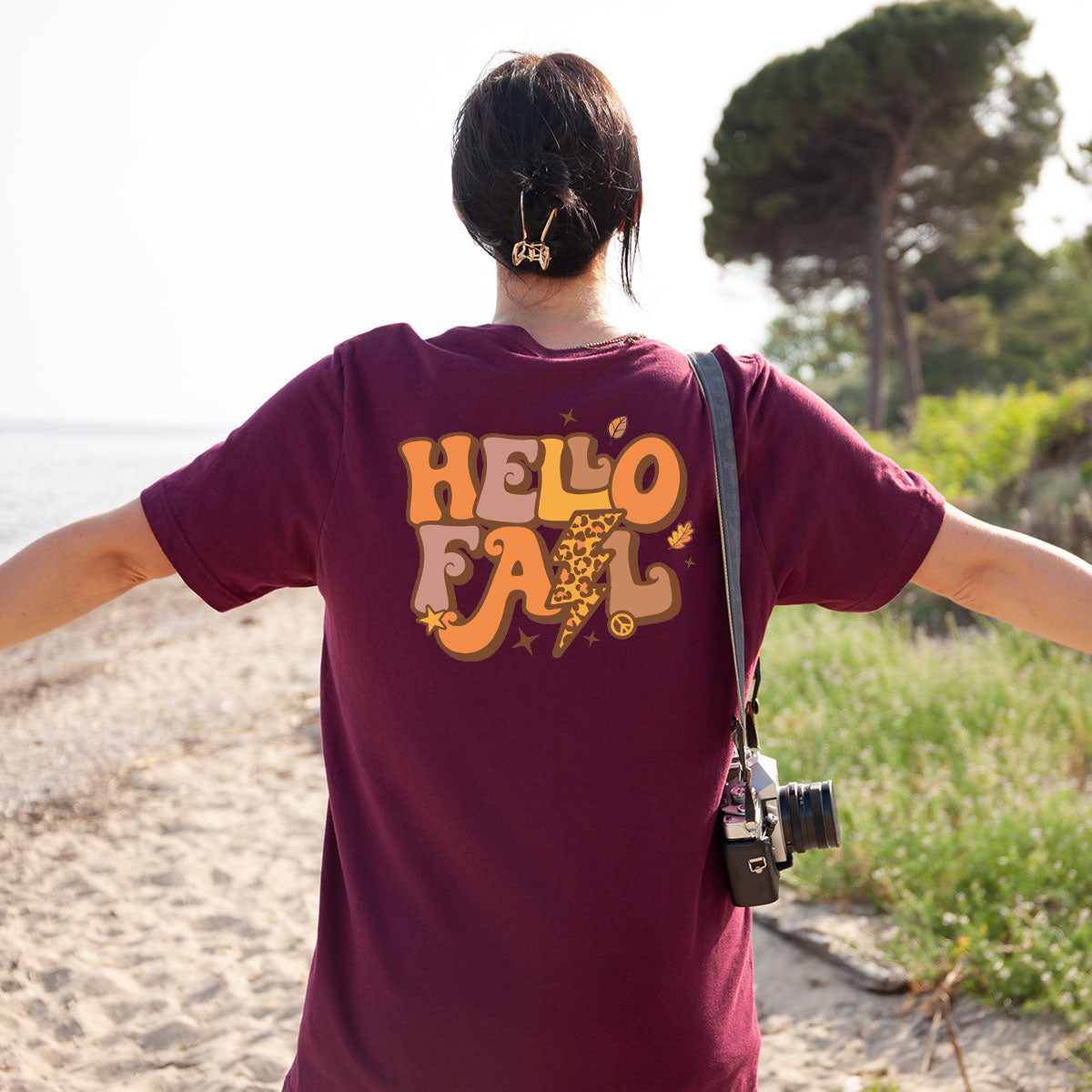 Hello Fall Shirt, Halloween Fall T-Shirt, Halloween 2022 Hoodie, Hello Halloween Long Sleeve Shirt