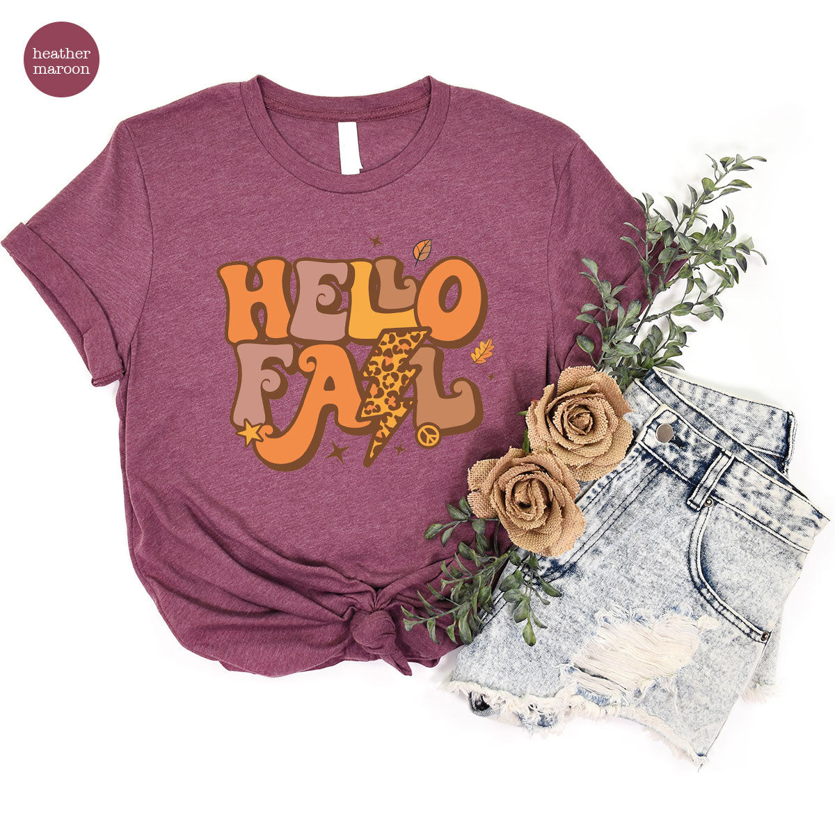 Hello Fall Shirt, Halloween Fall T-Shirt, Halloween 2022 Hoodie, Hello Halloween Long Sleeve Shirt