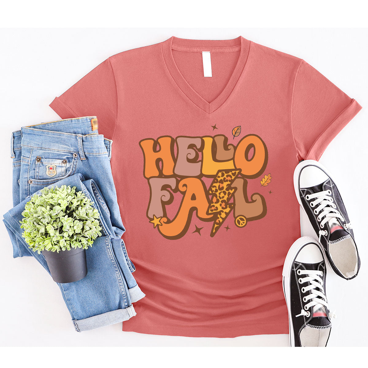 Hello Fall Shirt, Halloween Fall T-Shirt, Halloween 2022 Hoodie, Hello Halloween Long Sleeve Shirt