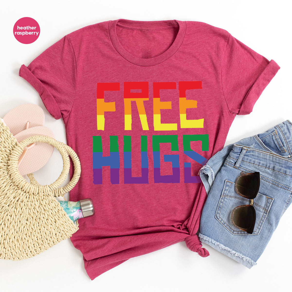 Cute LGBT Shirt, Free Hugs T-Shirt, Lovely Pride T-Shirt for LGBT