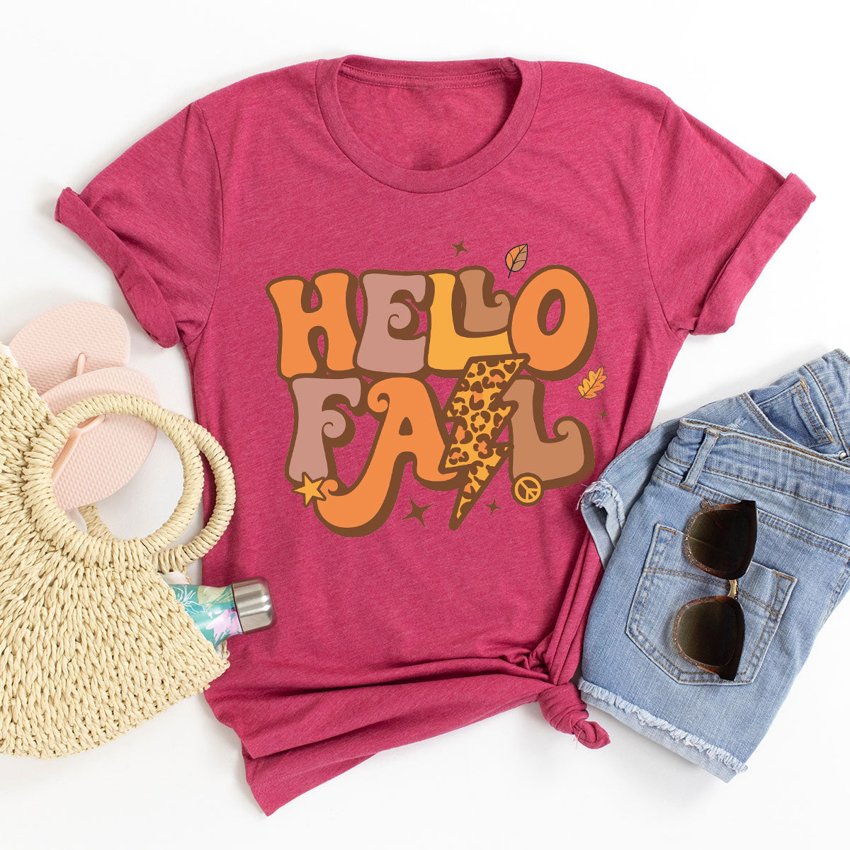 Hello Fall Shirt, Halloween Fall T-Shirt, Halloween 2022 Hoodie, Hello Halloween Long Sleeve Shirt