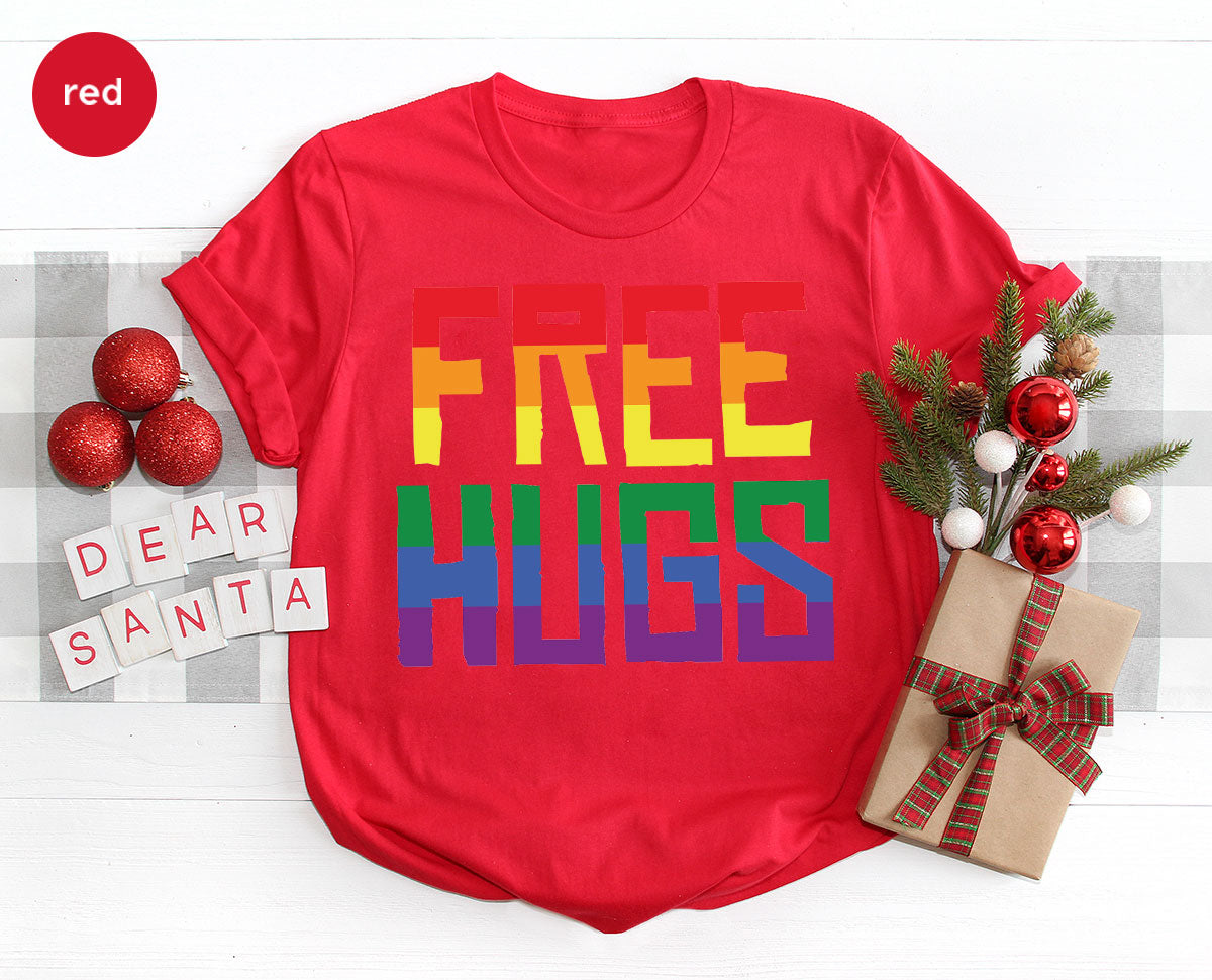 Cute LGBT Shirt, Free Hugs T-Shirt, Lovely Pride T-Shirt for LGBT