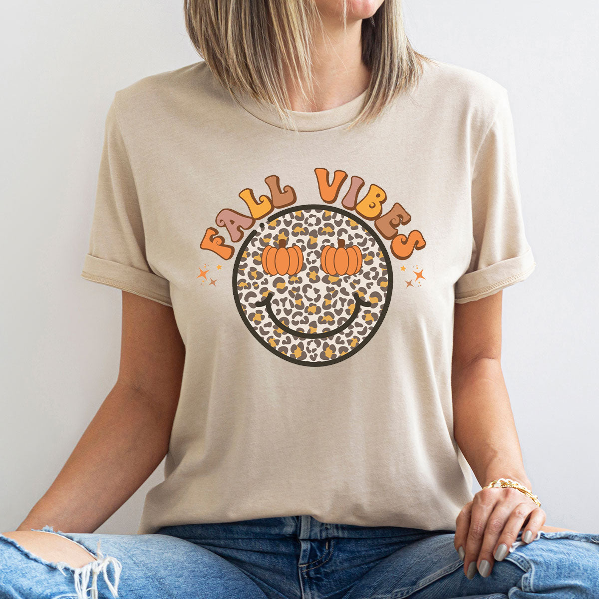 Fall Vibes Smile Shirt, Fall Vibes 2022 T-Shirt, Funny Thanksgiving Tee For 2022