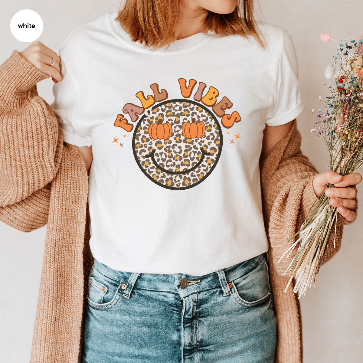 Fall Vibes Smile Shirt, Fall Vibes 2022 T-Shirt, Funny Thanksgiving Tee For 2022