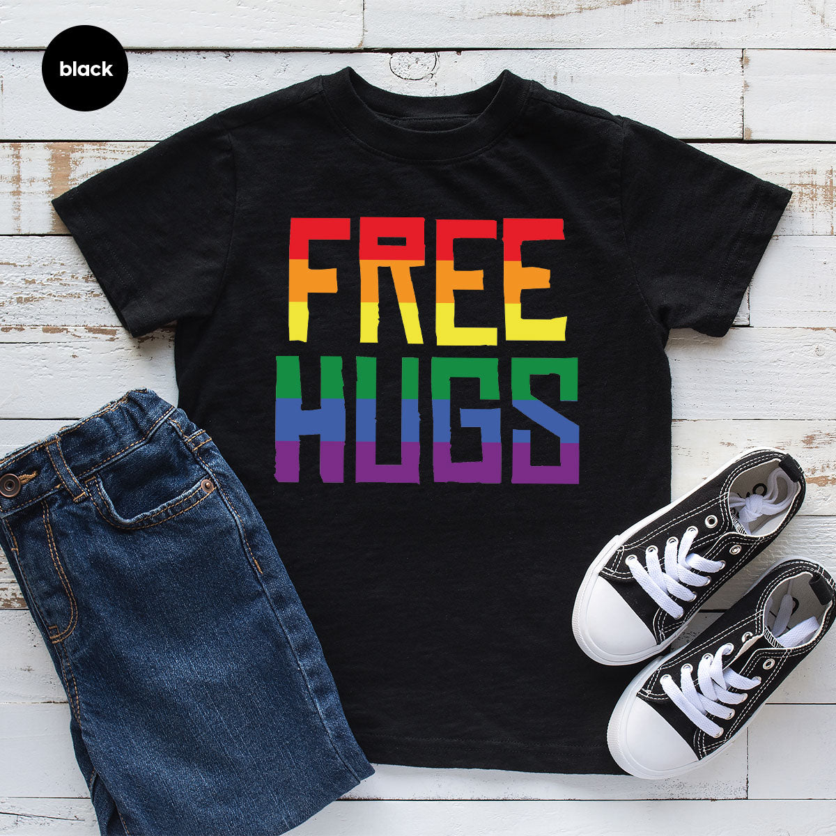 Cute LGBT Shirt, Free Hugs T-Shirt, Lovely Pride T-Shirt for LGBT