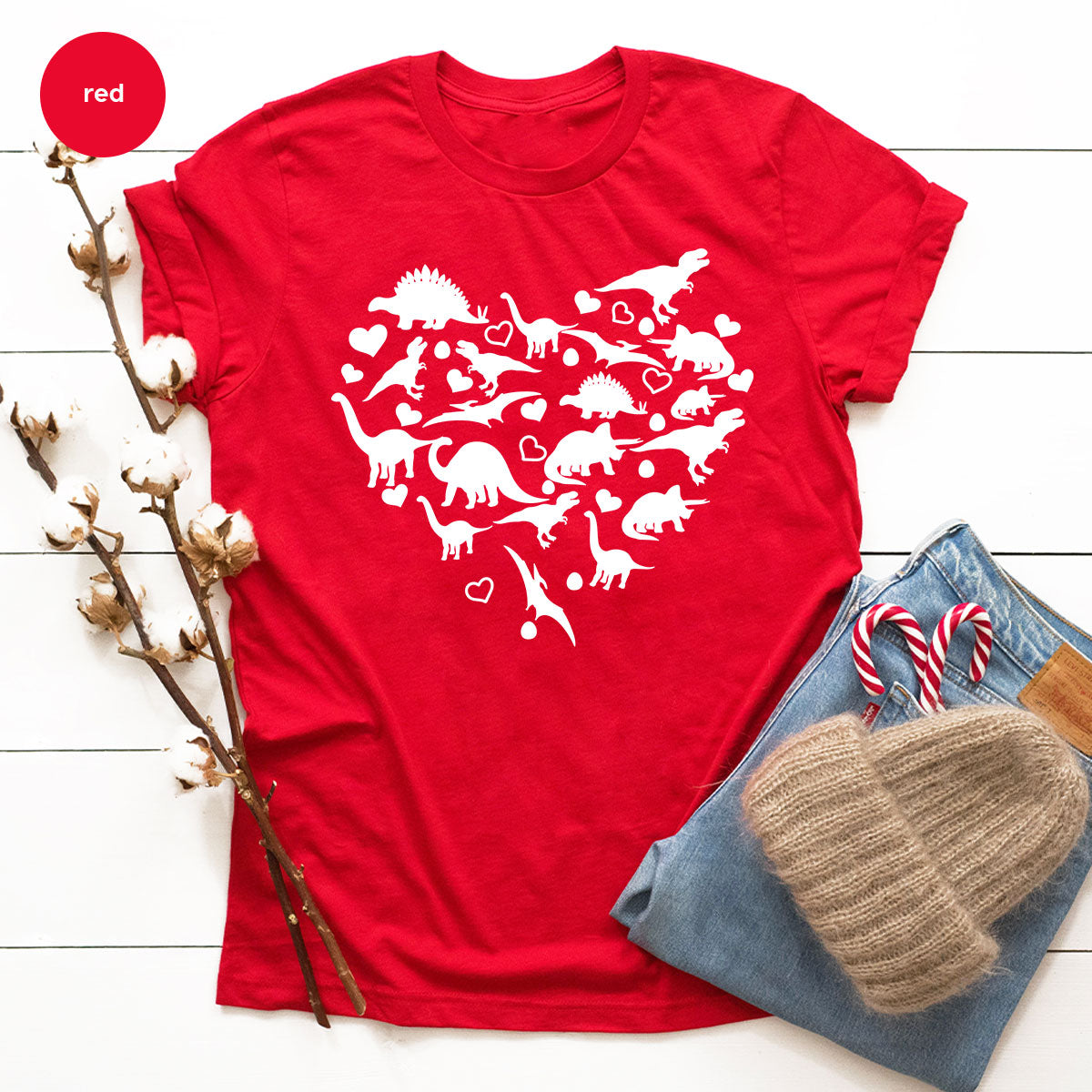 Dinosaur Shirt, Valentine Dinosaur T-Shirt, 2023 Valentine Gift