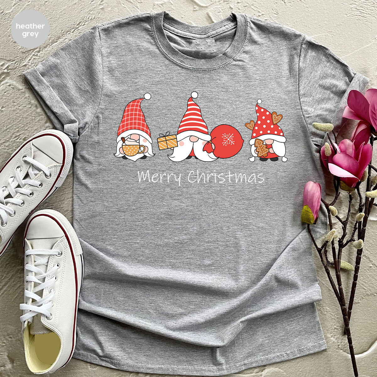 Merry Christmas Athletic Heather Gray Long Sleeve Graphic Tee - A3055AHG -  3XLARGE in 2023