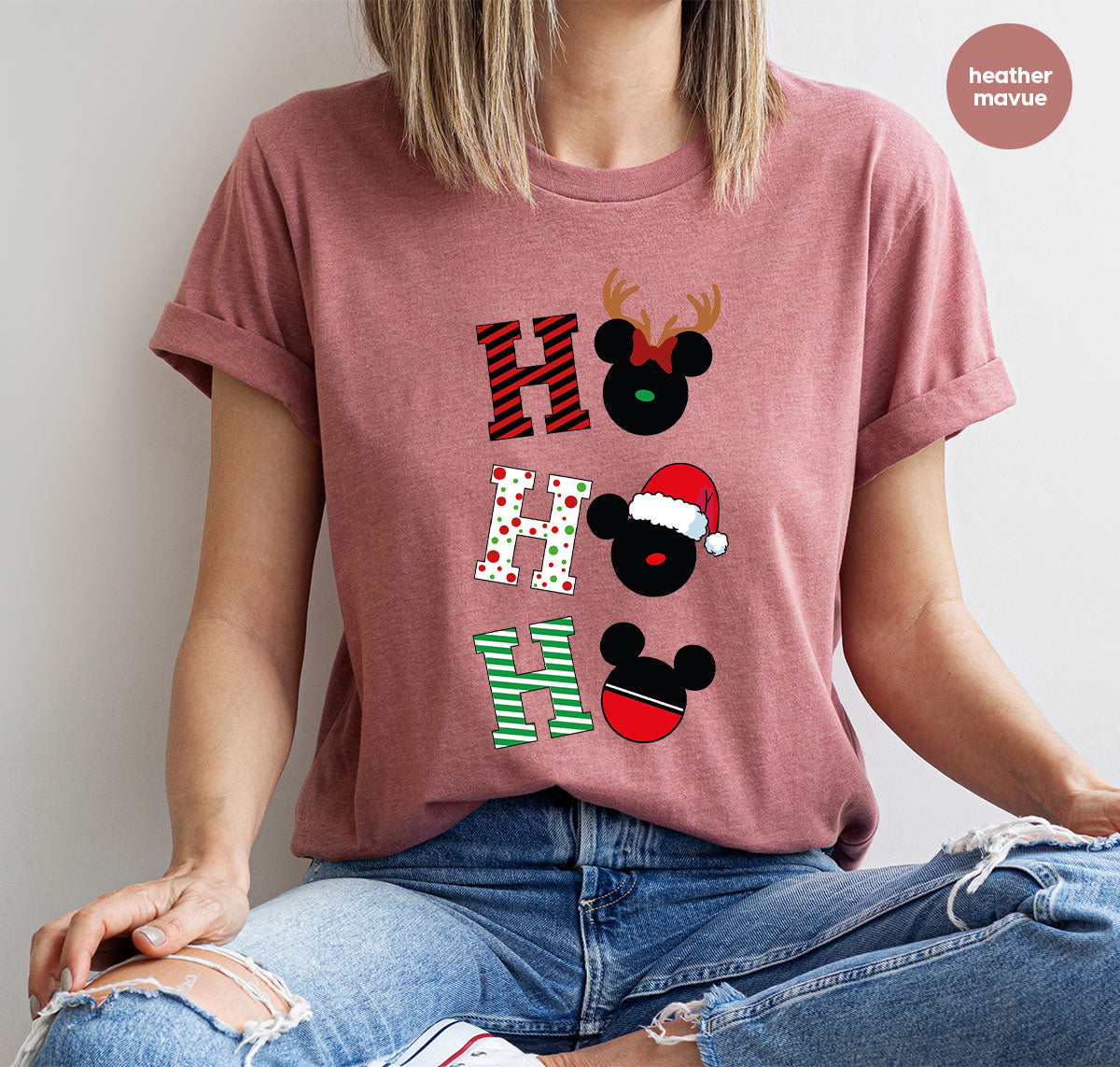 H For Christmas T-Shirt, Christmas Deer Shirt, Funny 2023 Christmas Tee For Family