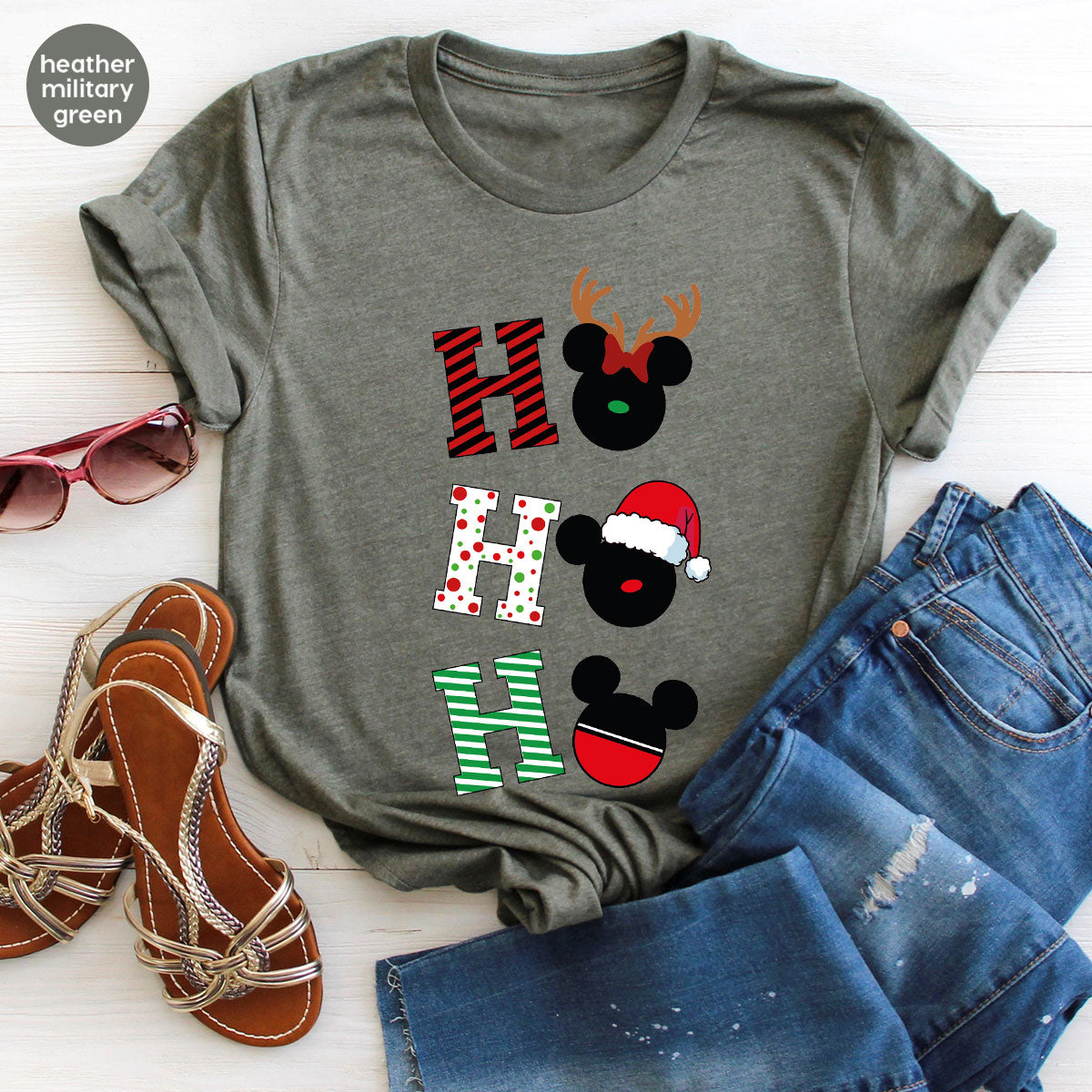 H For Christmas T-Shirt, Christmas Deer Shirt, Funny 2023 Christmas Tee For Family