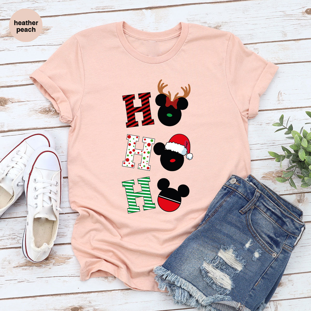 H For Christmas T-Shirt, Christmas Deer Shirt, Funny 2023 Christmas Tee For Family