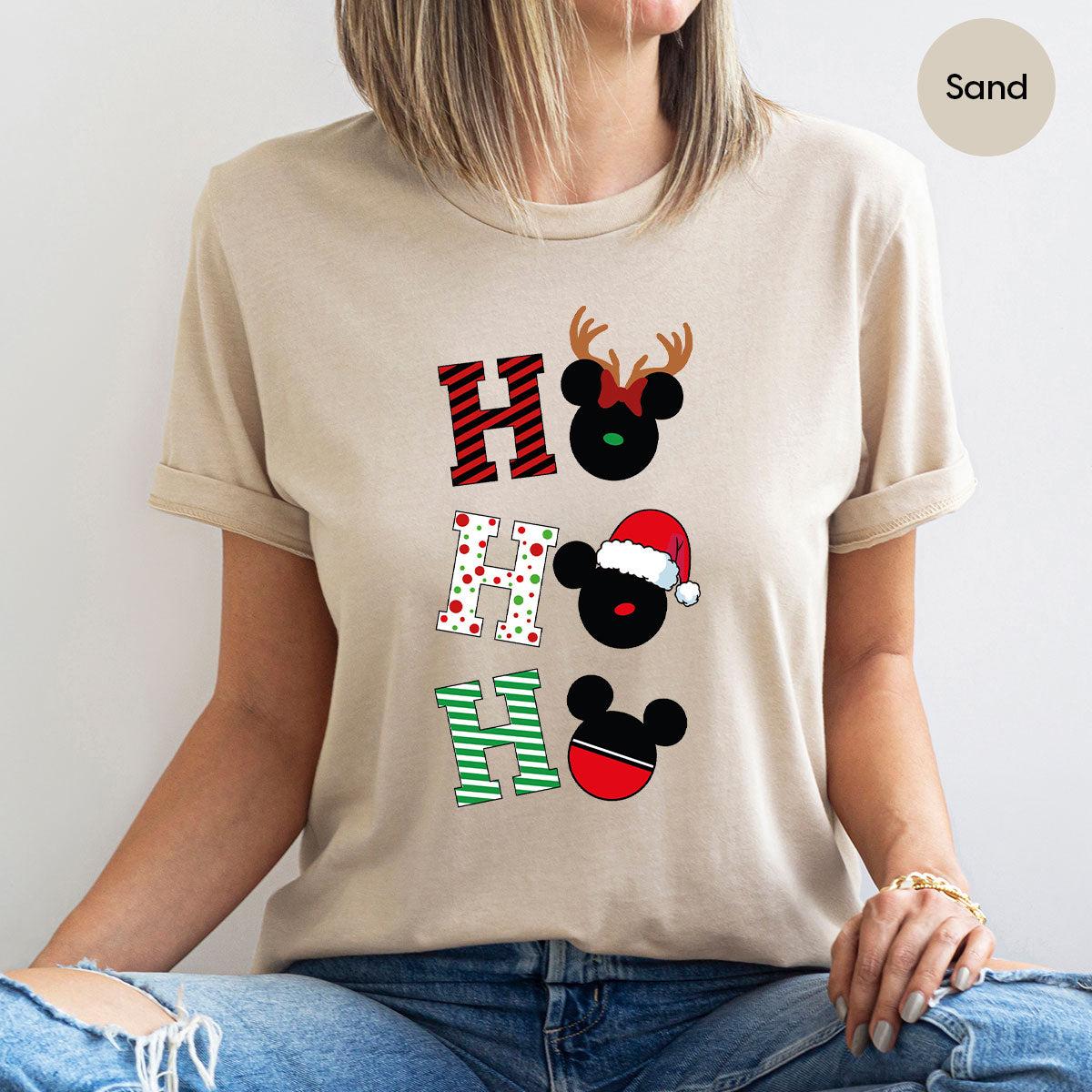 H For Christmas T-Shirt, Christmas Deer Shirt, Funny 2023 Christmas Tee For Family