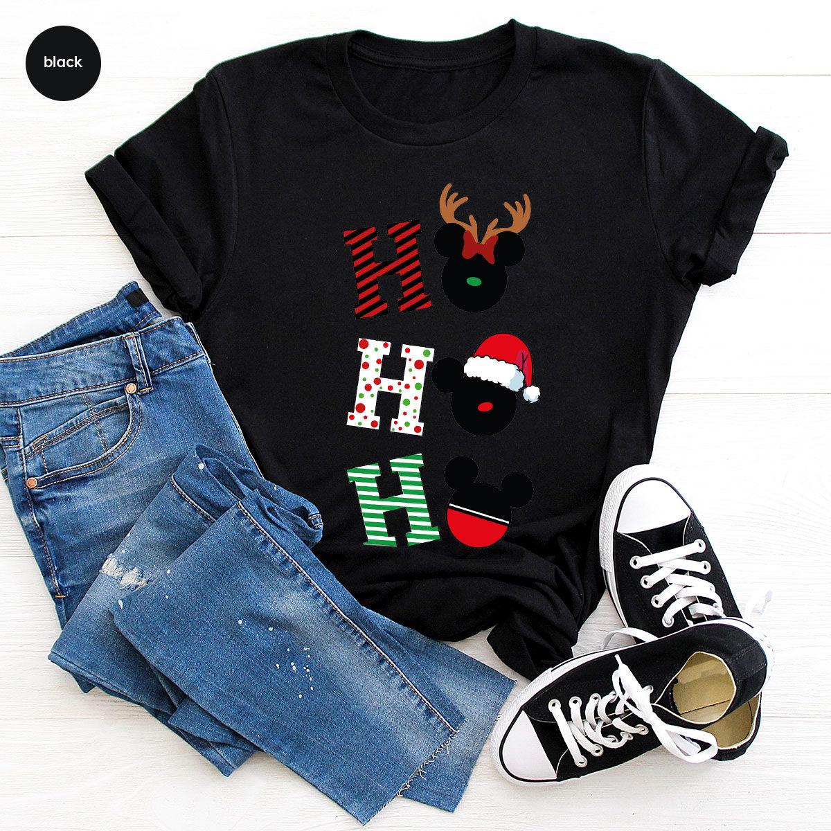 H For Christmas T-Shirt, Christmas Deer Shirt, Funny 2023 Christmas Tee For Family