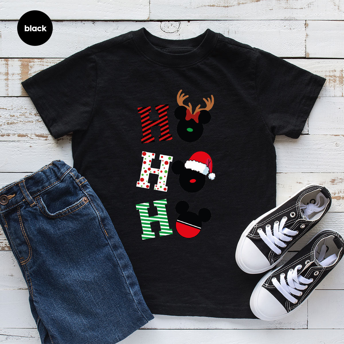 H For Christmas T-Shirt, Christmas Deer Shirt, Funny 2023 Christmas Tee For Family