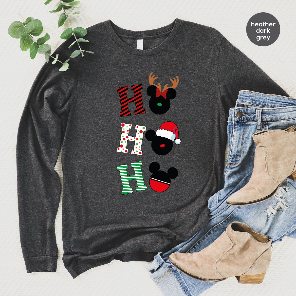 H For Christmas T-Shirt, Christmas Deer Shirt, Funny 2023 Christmas Tee For Family