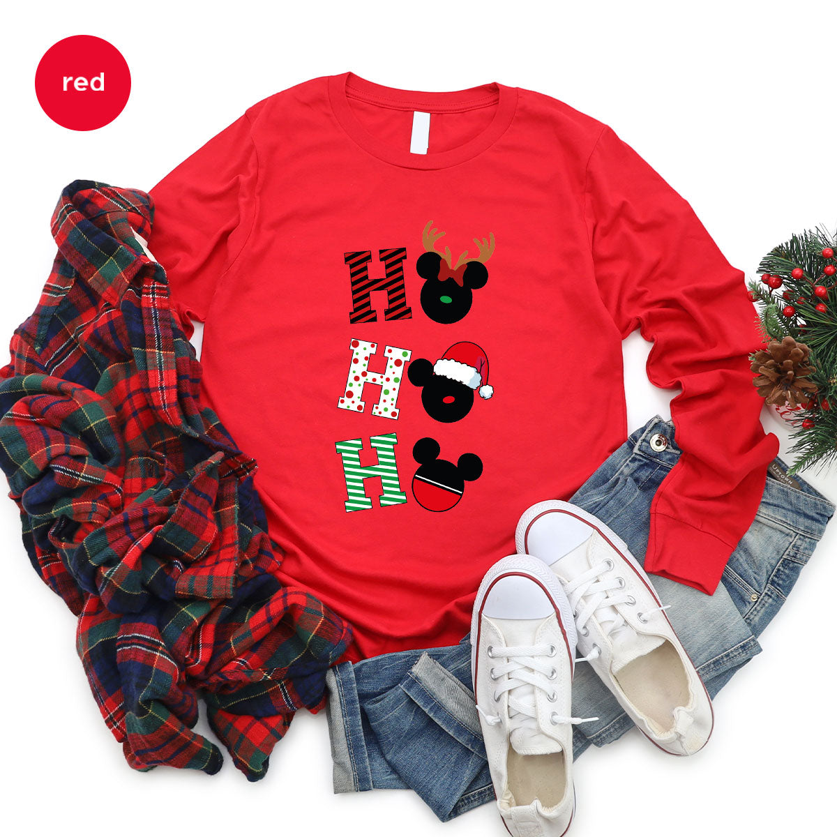 H For Christmas T-Shirt, Christmas Deer Shirt, Funny 2023 Christmas Tee For Family