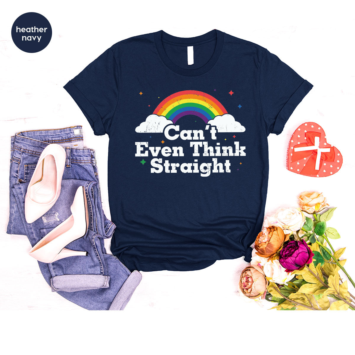 Can I Even Think Straight Shirt, Rainbow T-Shirt, LGBT T-Shirt