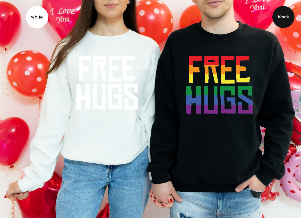 Cute LGBT Shirt, Free Hugs T-Shirt, Lovely Pride T-Shirt for LGBT