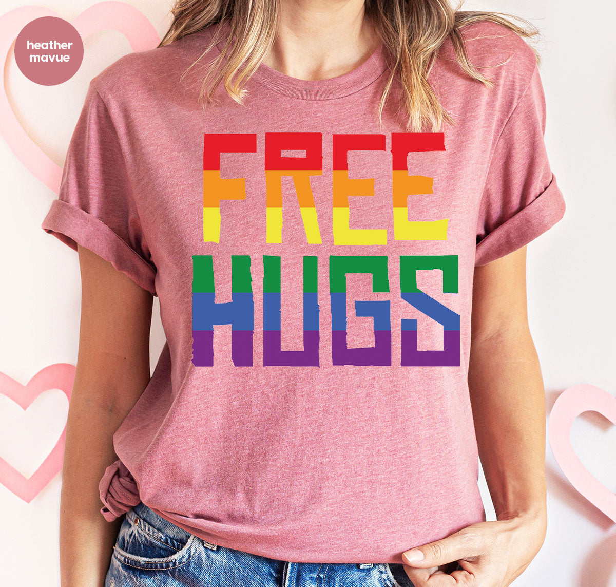 Cute LGBT Shirt, Free Hugs T-Shirt, Lovely Pride T-Shirt for LGBT