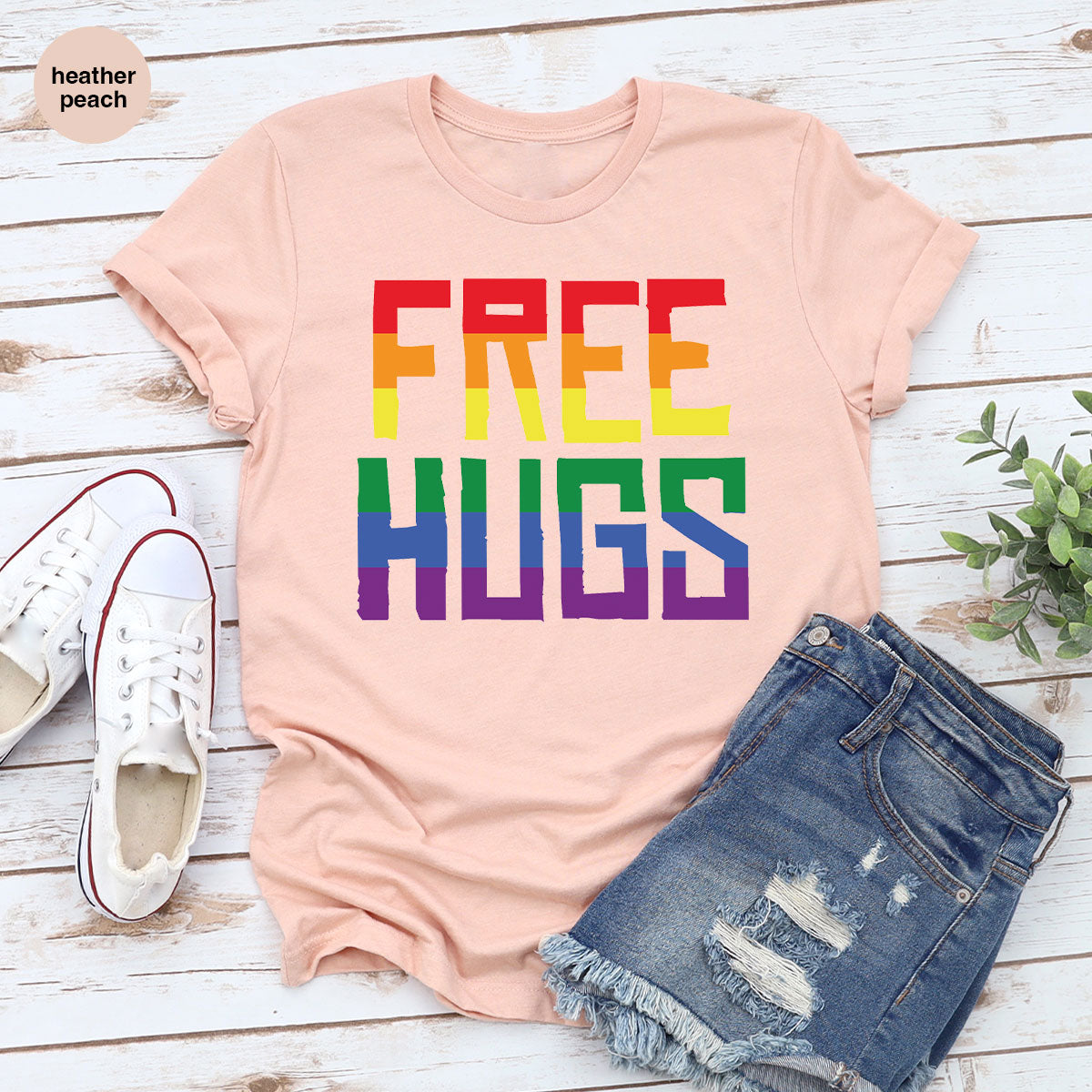 Cute LGBT Shirt, Free Hugs T-Shirt, Lovely Pride T-Shirt for LGBT