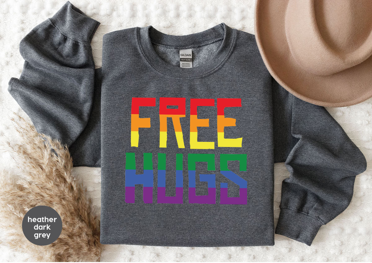 Cute LGBT Shirt, Free Hugs T-Shirt, Lovely Pride T-Shirt for LGBT