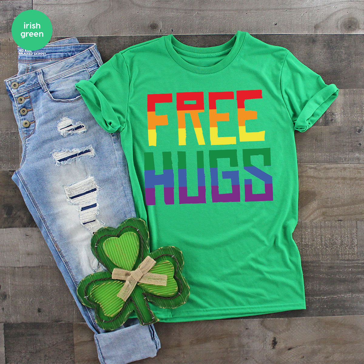 Cute LGBT Shirt, Free Hugs T-Shirt, Lovely Pride T-Shirt for LGBT