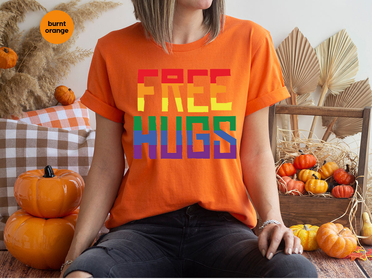 Cute LGBT Shirt, Free Hugs T-Shirt, Lovely Pride T-Shirt for LGBT