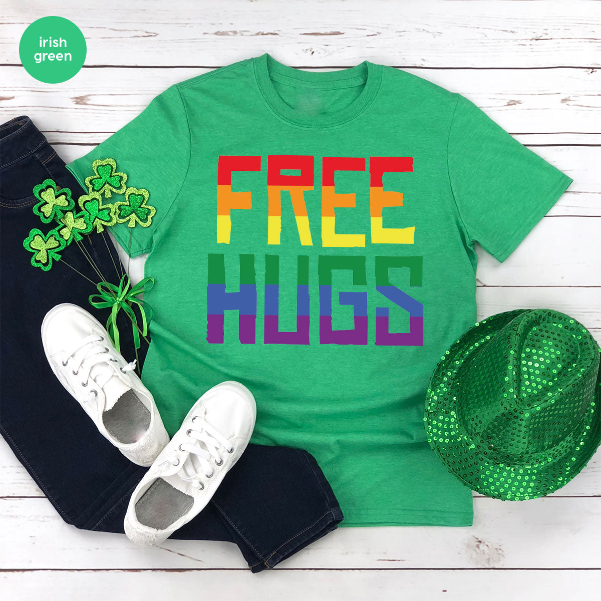 Cute LGBT Shirt, Free Hugs T-Shirt, Lovely Pride T-Shirt for LGBT