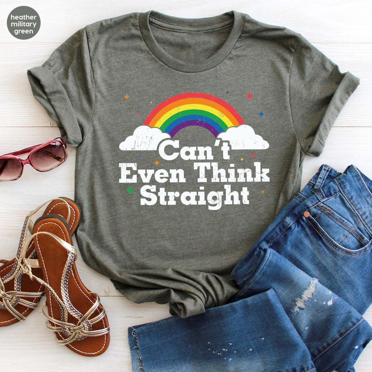 Can I Even Think Straight Shirt, Rainbow T-Shirt, LGBT T-Shirt