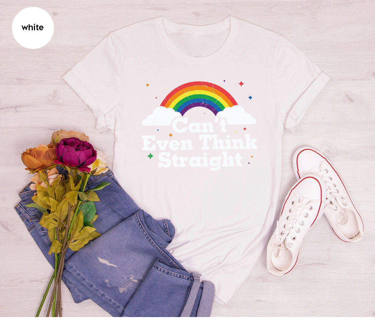 Can I Even Think Straight Shirt, Rainbow T-Shirt, LGBT T-Shirt