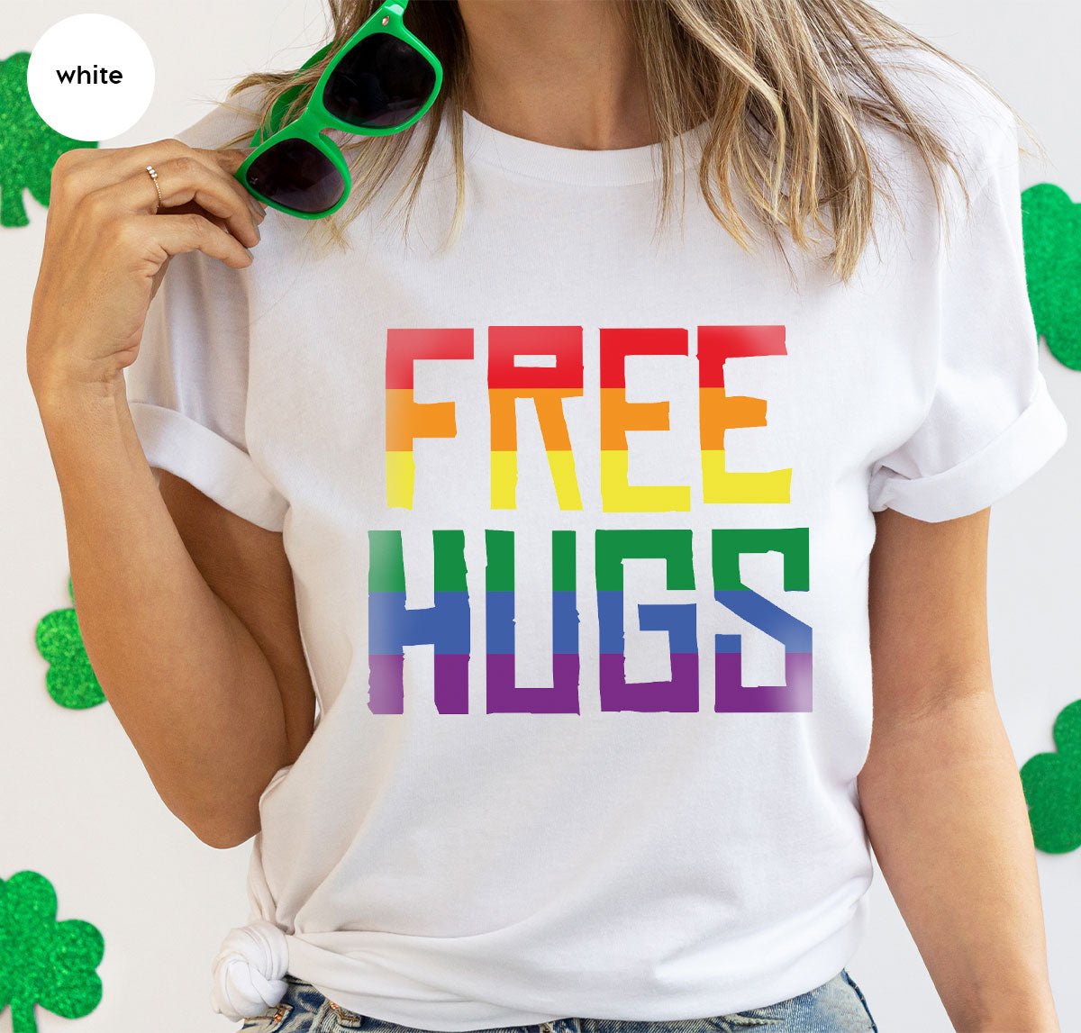 Cute LGBT Shirt, Free Hugs T-Shirt, Lovely Pride T-Shirt for LGBT